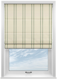 Adelaide, Winnies Stripe Bud Green - Roman Blind